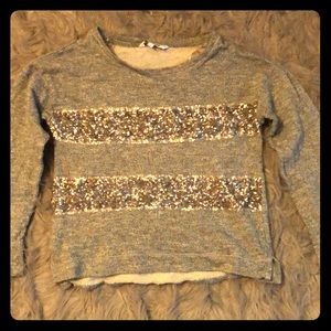 Gray sequin sweater